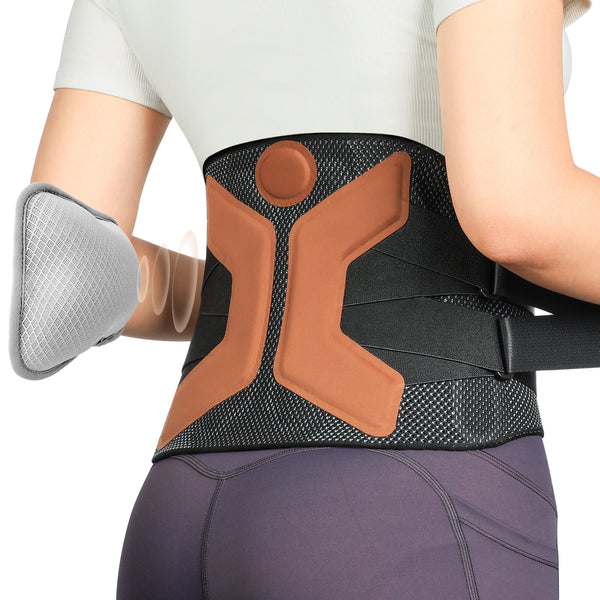 Back Support Brace with Inflatable Lumbar Pillow